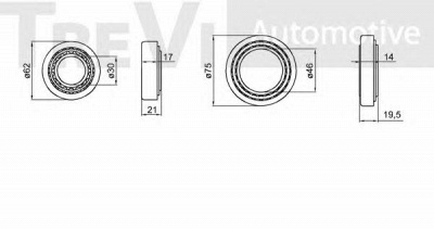 TREVI AUTOMOTIVE wb1534 -  Комплект подшипника ступицы колеса